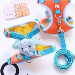 Lightweight Pet Harness for Small Dogs - Cute Elephant Cartoon Design
