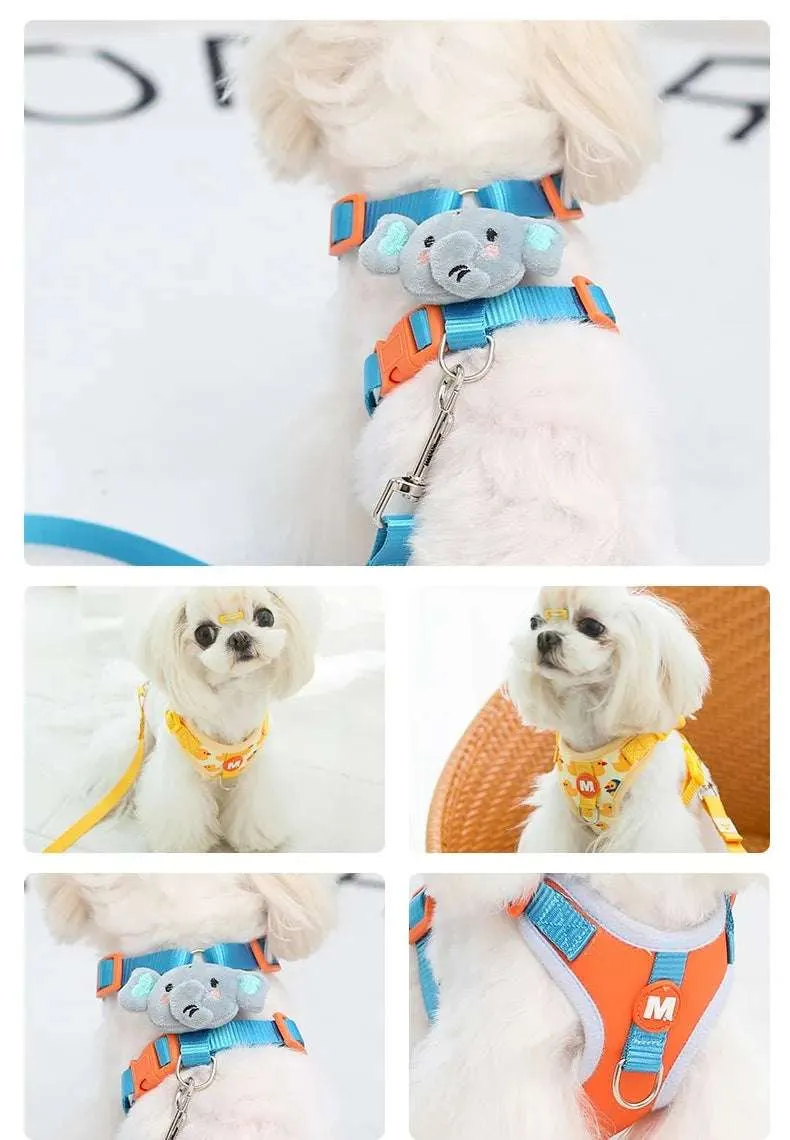 Lightweight Pet Harness for Small Dogs - Cute Elephant Cartoon Design