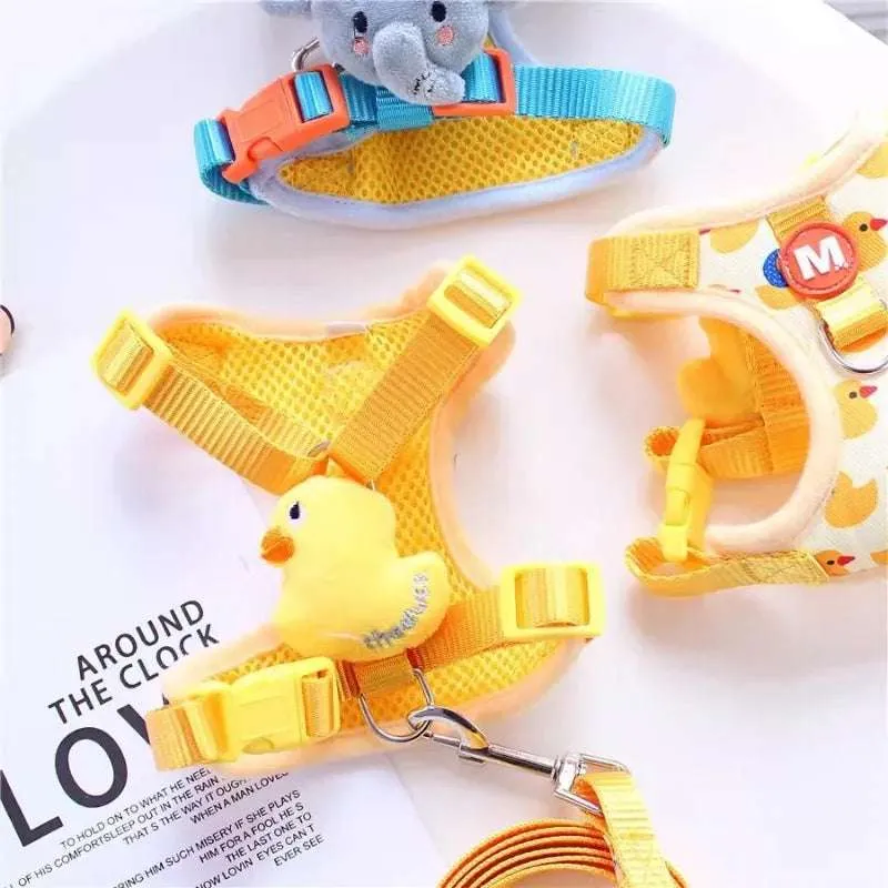 Lightweight Pet Harness for Small Dogs - Cute Elephant Cartoon Design