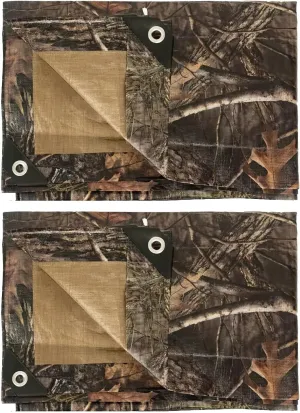 LOOGU Heavy Duty Waterproof Tarp, Bionic Tree Camo Multi Purpose Poly Cover