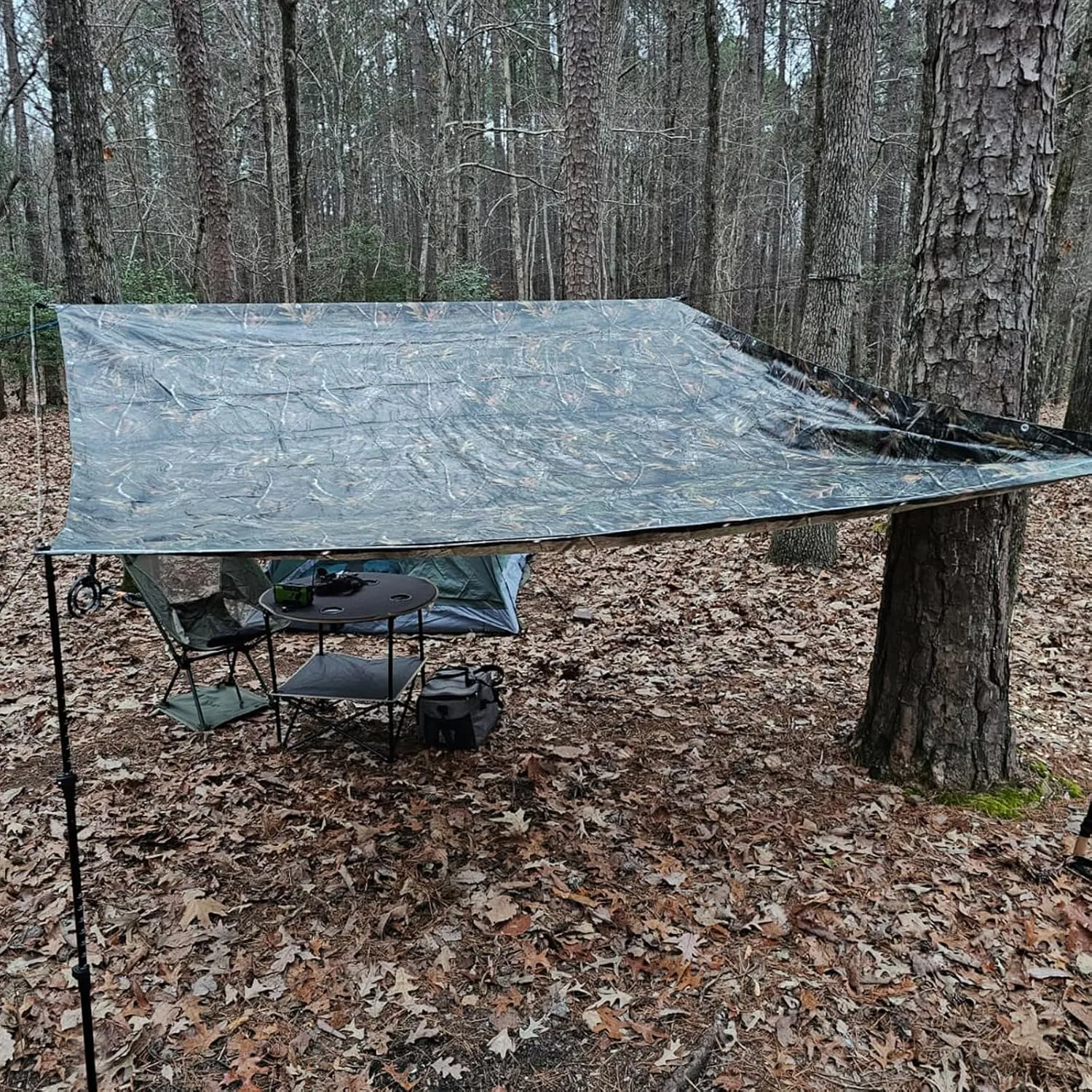 LOOGU Heavy Duty Waterproof Tarp, Bionic Tree Camo Multi Purpose Poly Cover