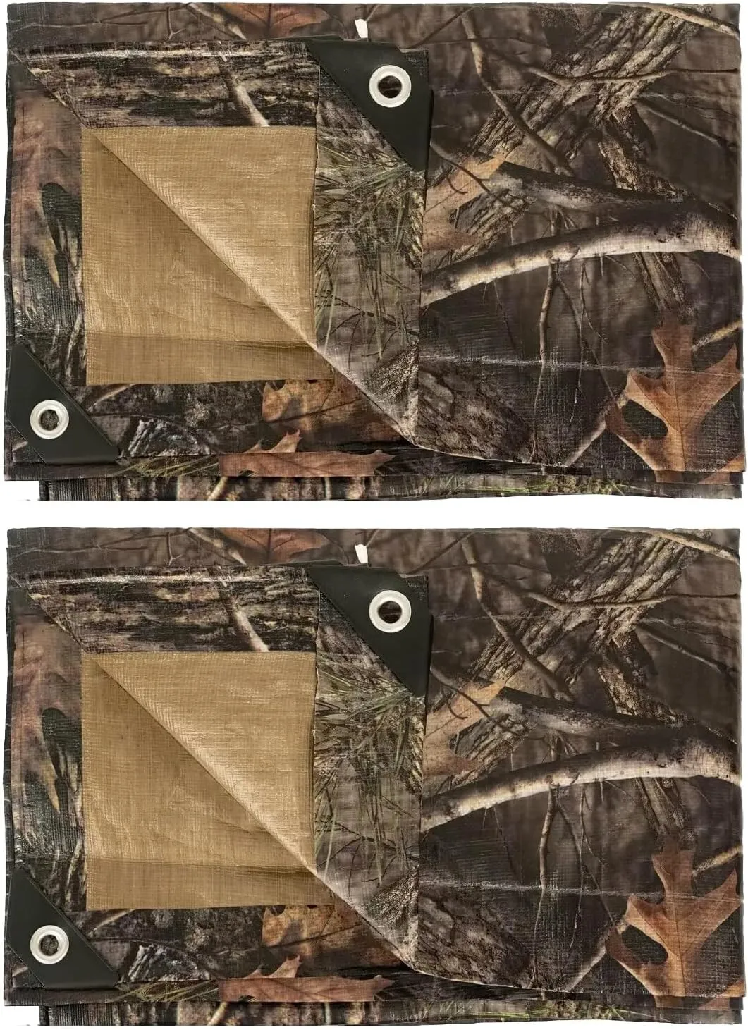 LOOGU Heavy Duty Waterproof Tarp, Bionic Tree Camo Multi Purpose Poly Cover