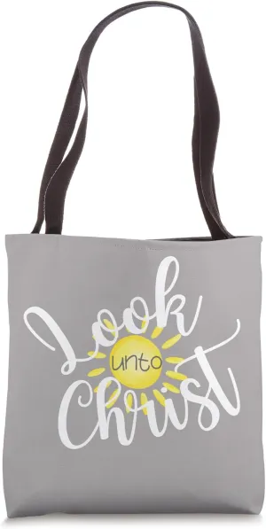 Look Unto Christ with sun 2025 FSY LDS Youth Theme Christian Tote Bag