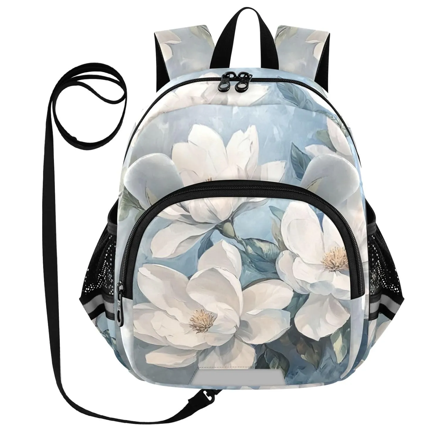 Magnolia Blossom Foliage Toddler Harness Backpack for Boys Girls 3-6 Years Kids Backpack with Anti Lost Safety Leash Baby Travel Bag for Preschool Travel Walking