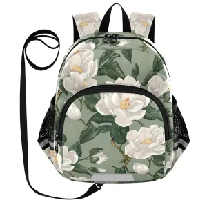 Magnolia Flower Foliage Sage Toddler Harness Backpack for Boys Girls 3-6 Years Kids Backpack with Anti Lost Safety Leash Baby Travel Bag for Walking Travel Preschool