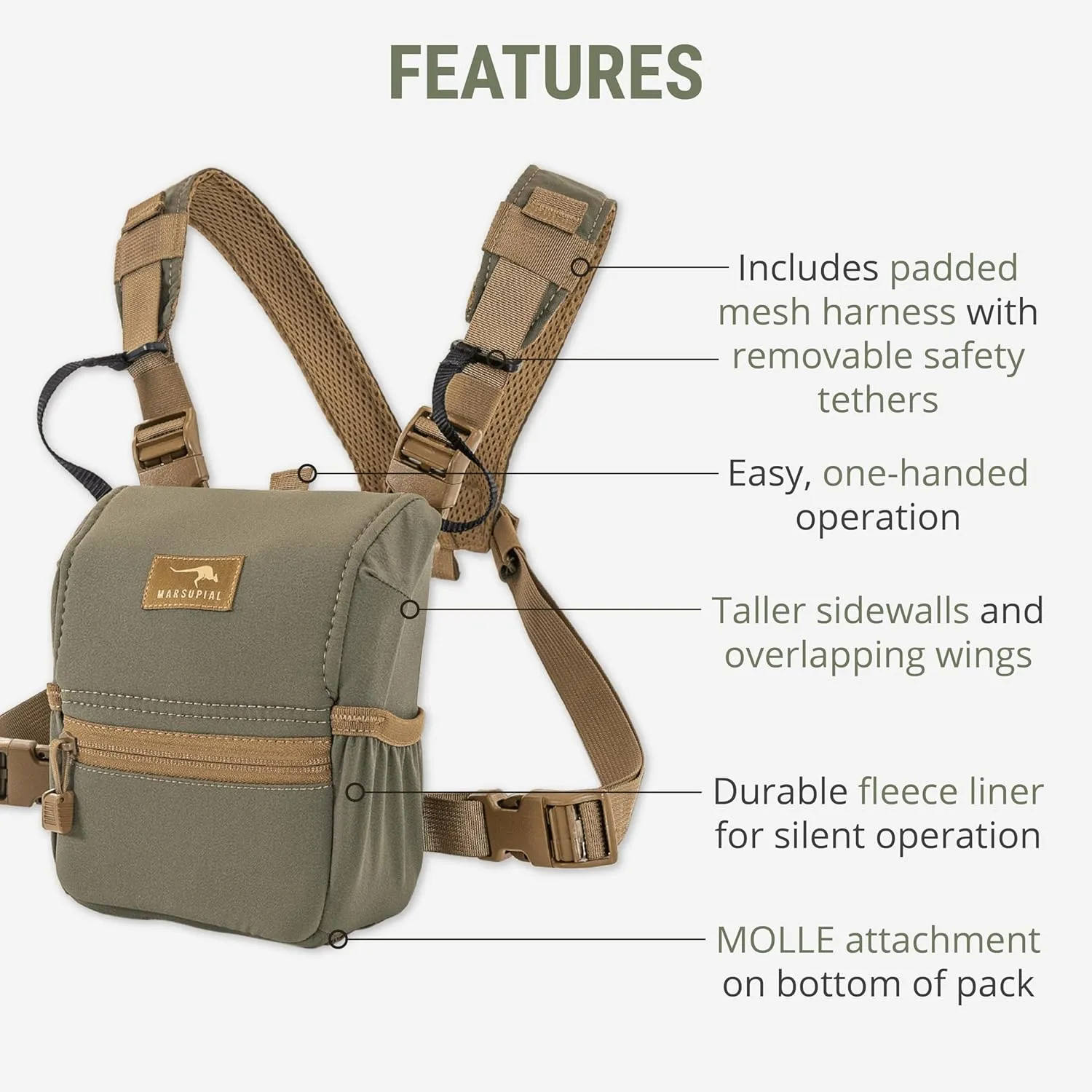 Marsupial Gear Enclosed Binocular Pack, Multicam, Medium