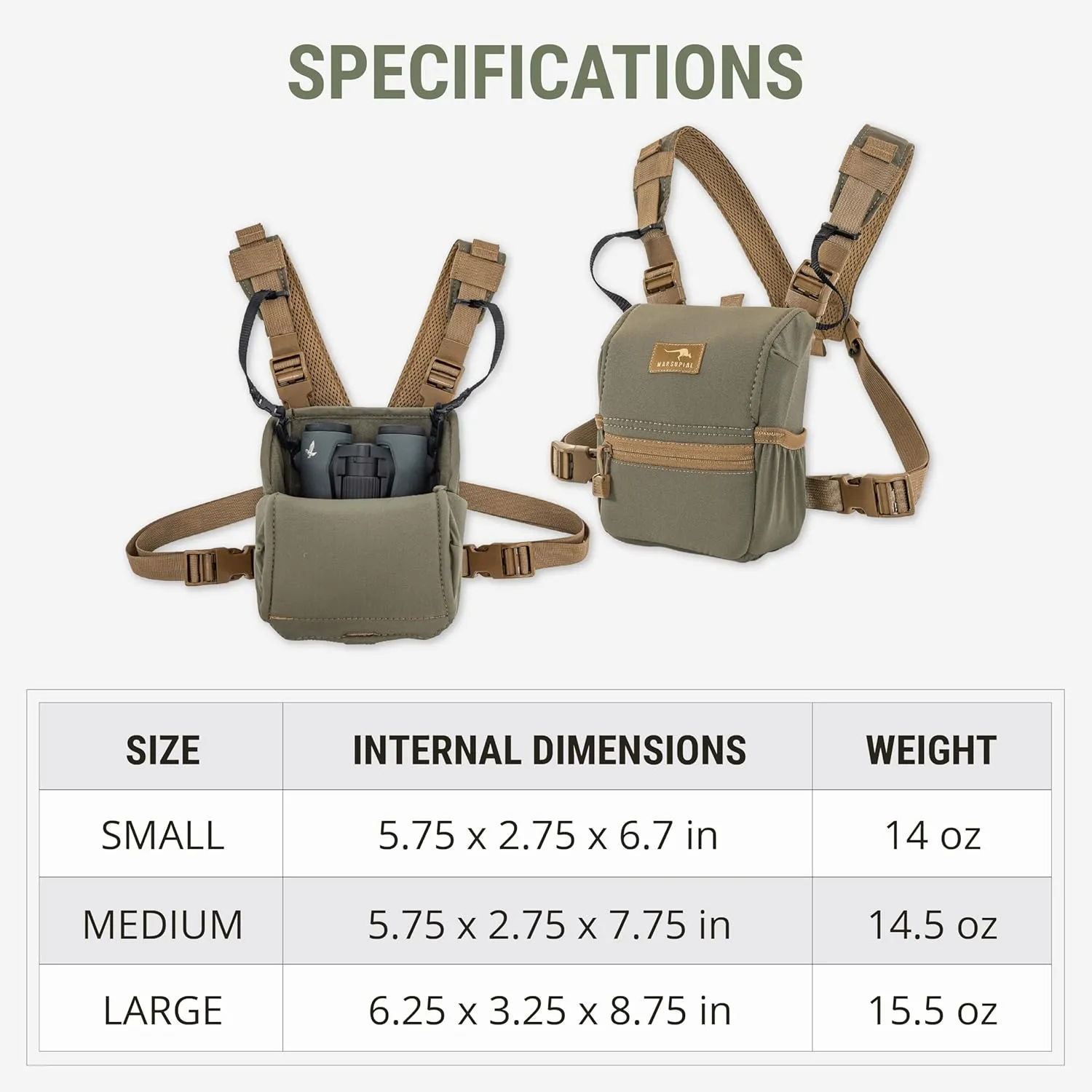 Marsupial Gear Enclosed Binocular Pack, Multicam, Medium