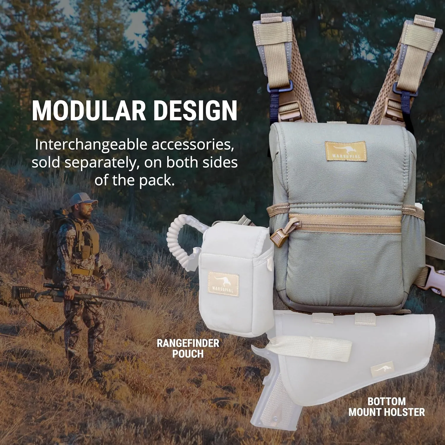 Marsupial Gear Enclosed Binocular Pack, Multicam, Medium