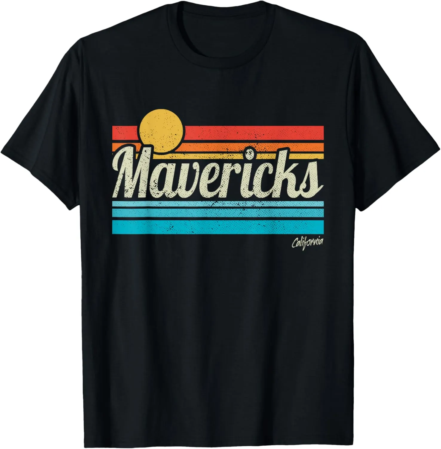 Mavericks California Retro Sunset Surf Trip I Love Surfing T-Shirt