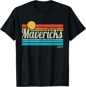 Mavericks California Retro Sunset Surf Trip I Love Surfing T-Shirt