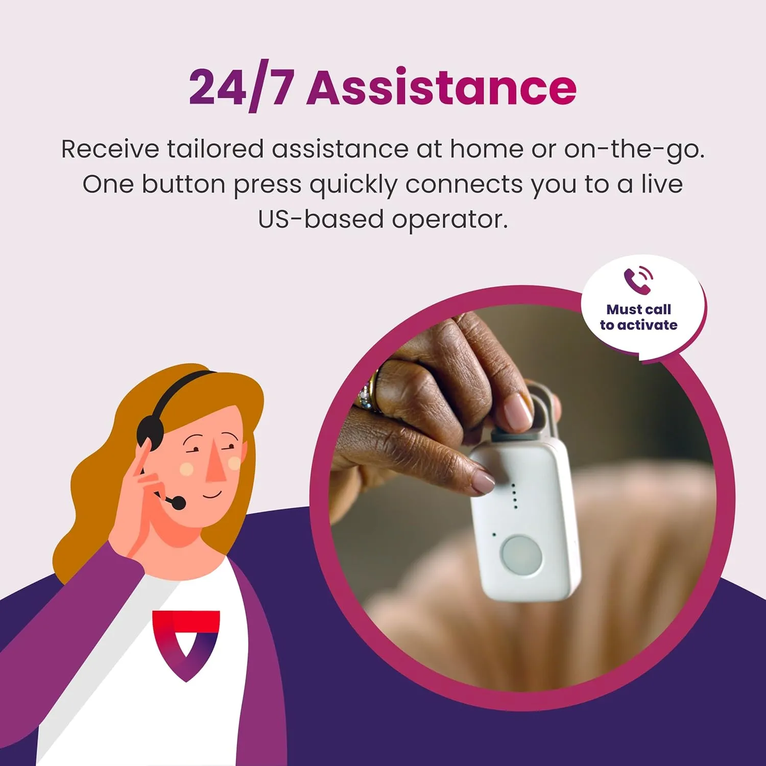 Medical Guardian MGMini | Medical Alert Device for Seniors | Water-Resistant, Emergency Call Button, 24/7 Monitoring, Step Counter, GPS Tracking | Monthly Subscription Required | White