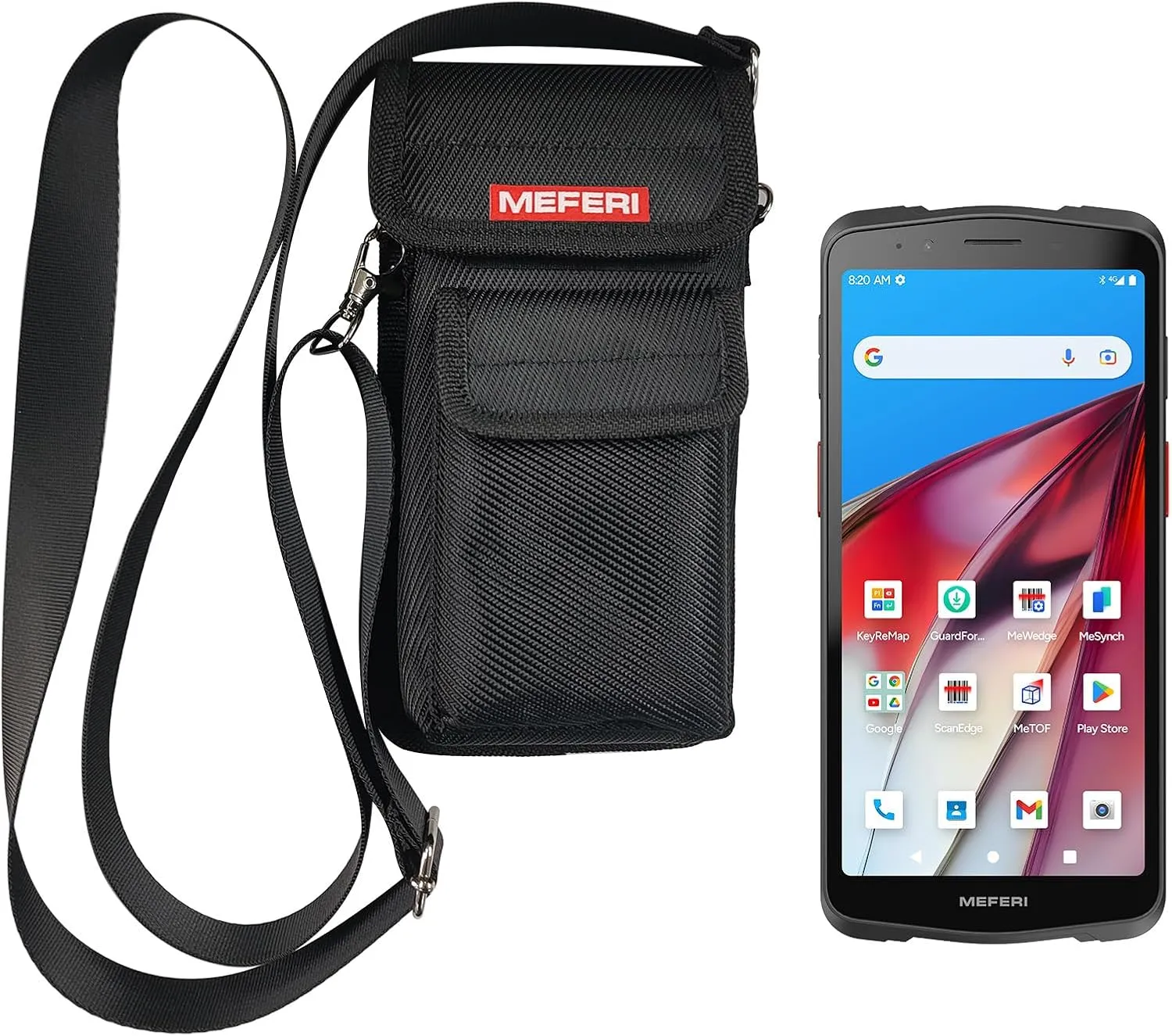 MEFERI ME61 Android Barcode Scanner with Shoulder Bag, Equip with SE4710 Zebra Scanner, 6" Full-Screen 5180 mAh PDA Handheld Mobile Computer, Android 13 PDA for WMS, 1D/2D/QR, Wi-Fi 4G BT GPS NFC