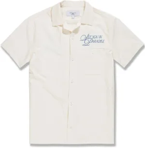 Men Oakland Mechanic Embroidered Camp Shirt (Cream)
