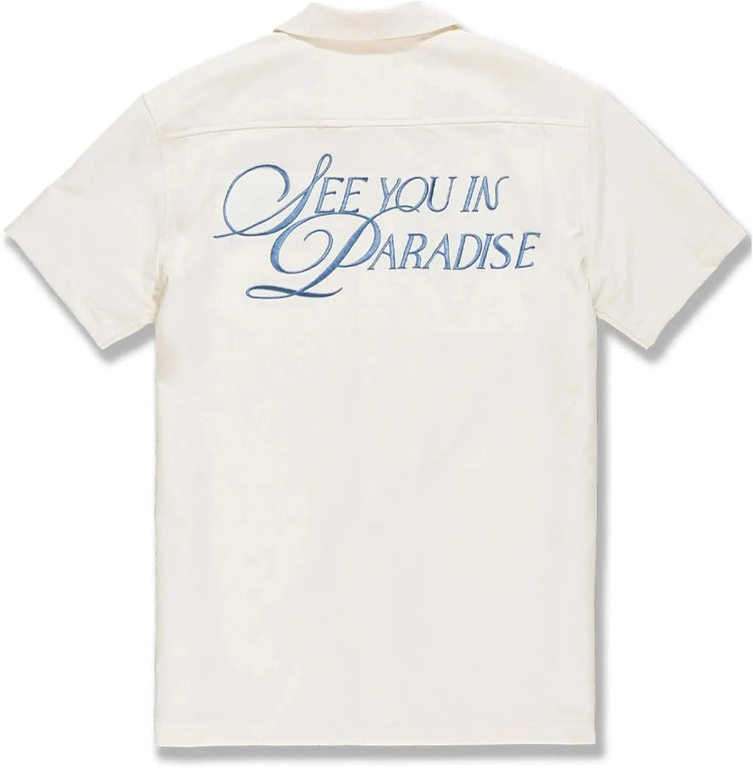 Men Oakland Mechanic Embroidered Camp Shirt (Cream)