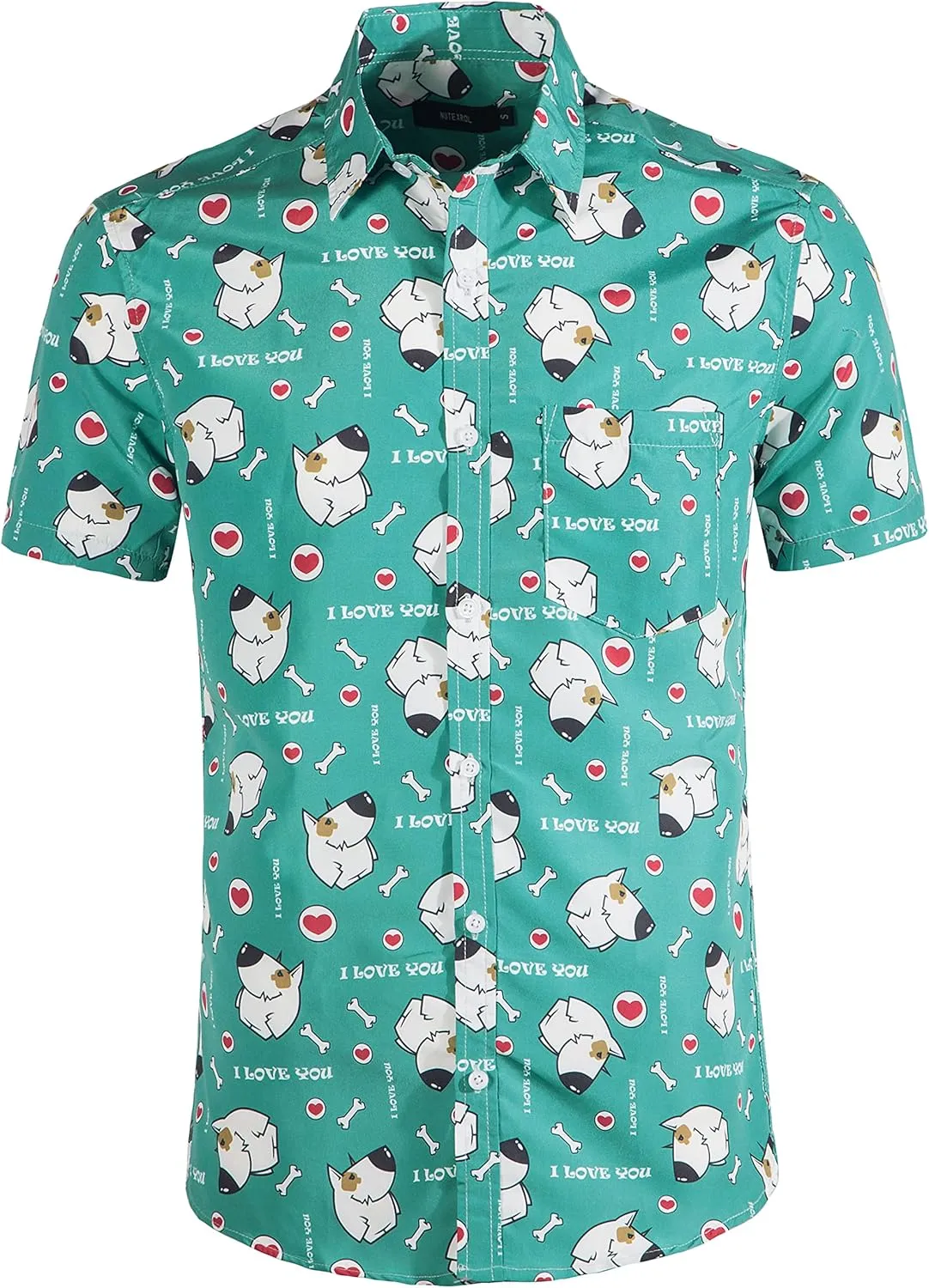 Mens Aloha Hawaiian Shirt Flamingos Penguin Printed Tropical Novelty Casual Short Sleeve Beach Wear