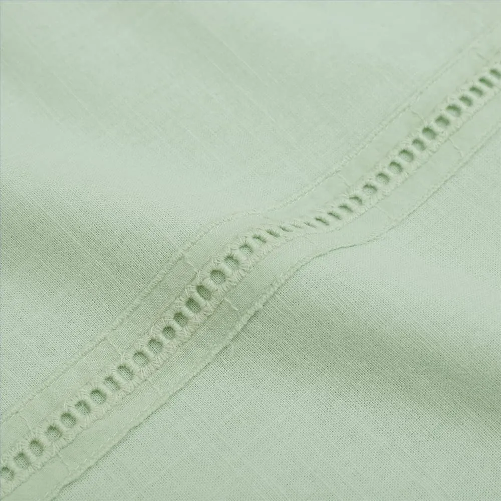 Mens Casual Linen Cotton Button Down Short Sleeve Shirts Cuban Camp Guayabera Beach Tops