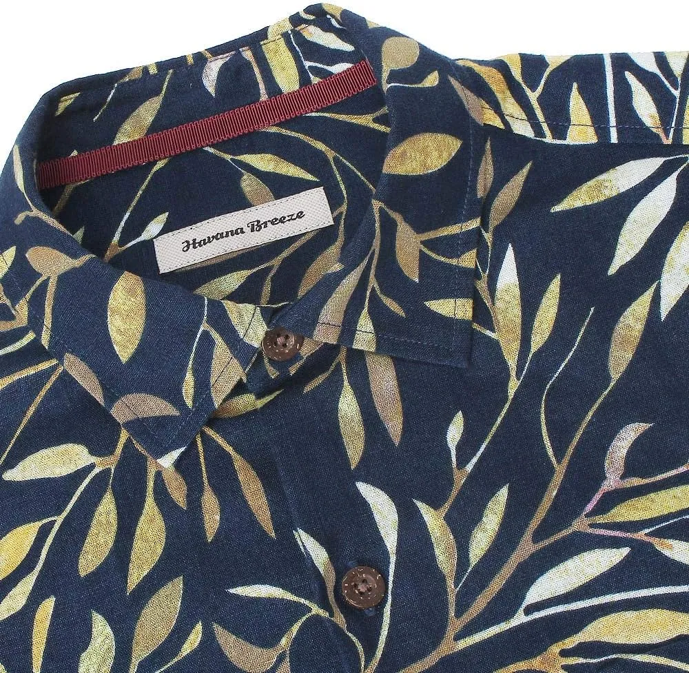 Men's Hawaiian Floral Shirts Silk and Linen Button Down Casual Tropical Holiday Beach Shirts