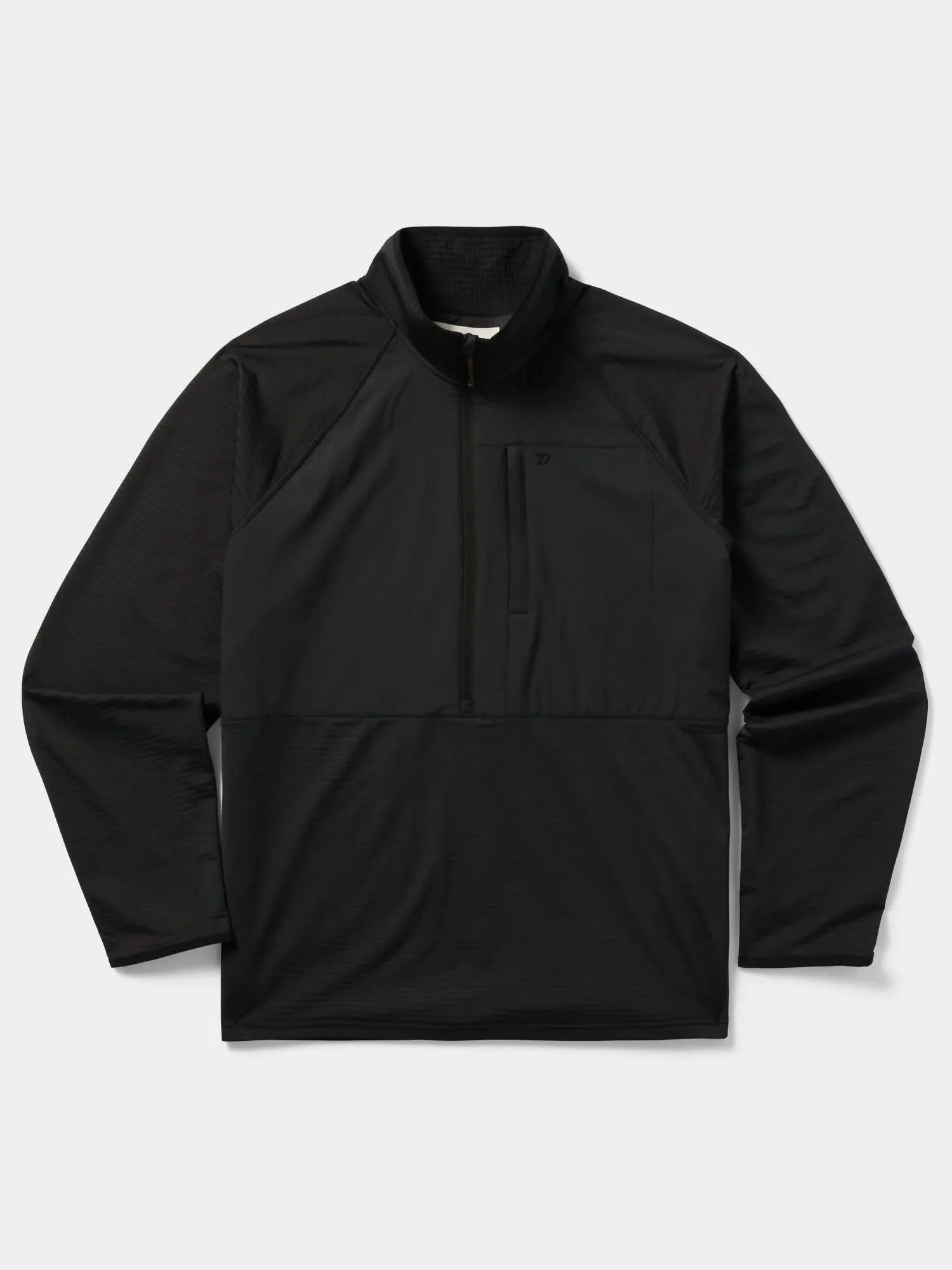 Men's Lightweight Grid Tech Fleece Pullover In Black