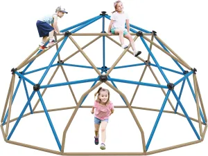 Merax 12FT Climbing Dome, Outdoor Dome Climber for Kids 3-10 Supporting 1000 lbs, Easy Assembly Playground Jungle Gym Backyard Play Equipment (12FT Blue Climbing Dome)