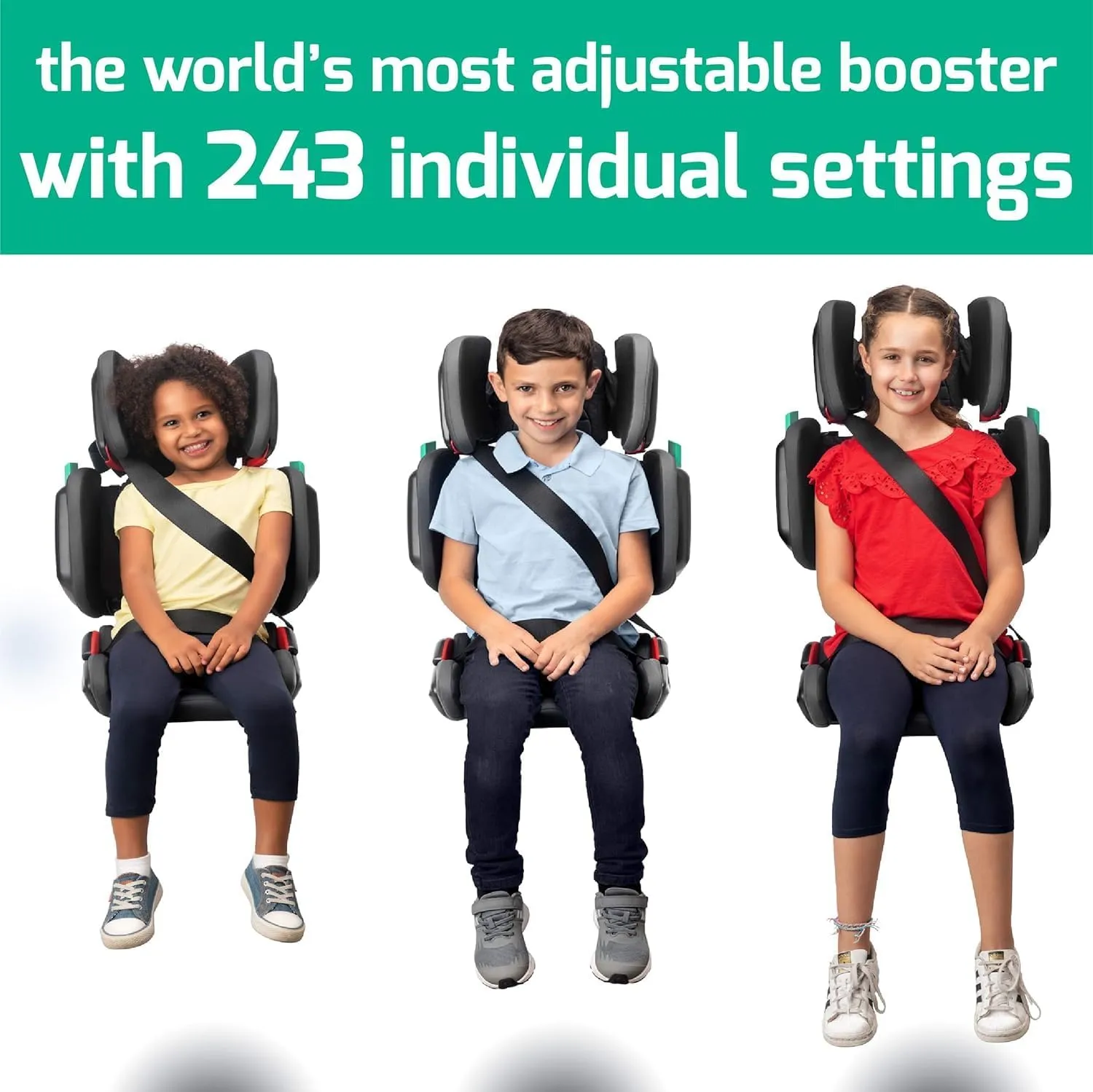 Mifold Hifold Adjustable Kids High Back Booster Car Seat with Strap – Slate Grey