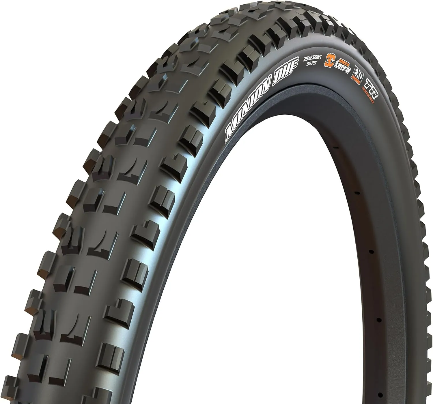 Minion DHF 3C MaxxTerra Tubeless Ready Folding MTB Tire | Great Traction, Fast Rolling, Long Lasting | EXO Puncture Protection, 27.5, 29 inch Sizes