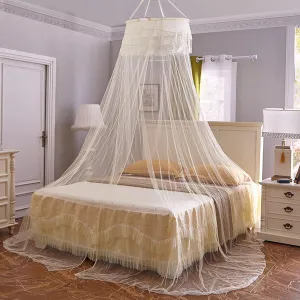 Mosquito Net, Bed Canopy for Double and Single Bed, Cots, Princess Dome Mosquito Mesh Curtain Bed Tent with Adhesive Hook Travel Bag 60x260x1100 cm,Green (Beige)