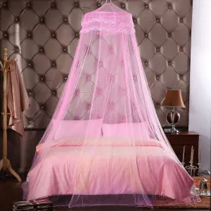 Mosquito Net, Bed Canopy for Double and Single Bed, Cots, Princess Dome Mosquito Mesh Curtain Bed Tent with Adhesive Hook Travel Bag 60x260x1100 cm,Green (Pink)