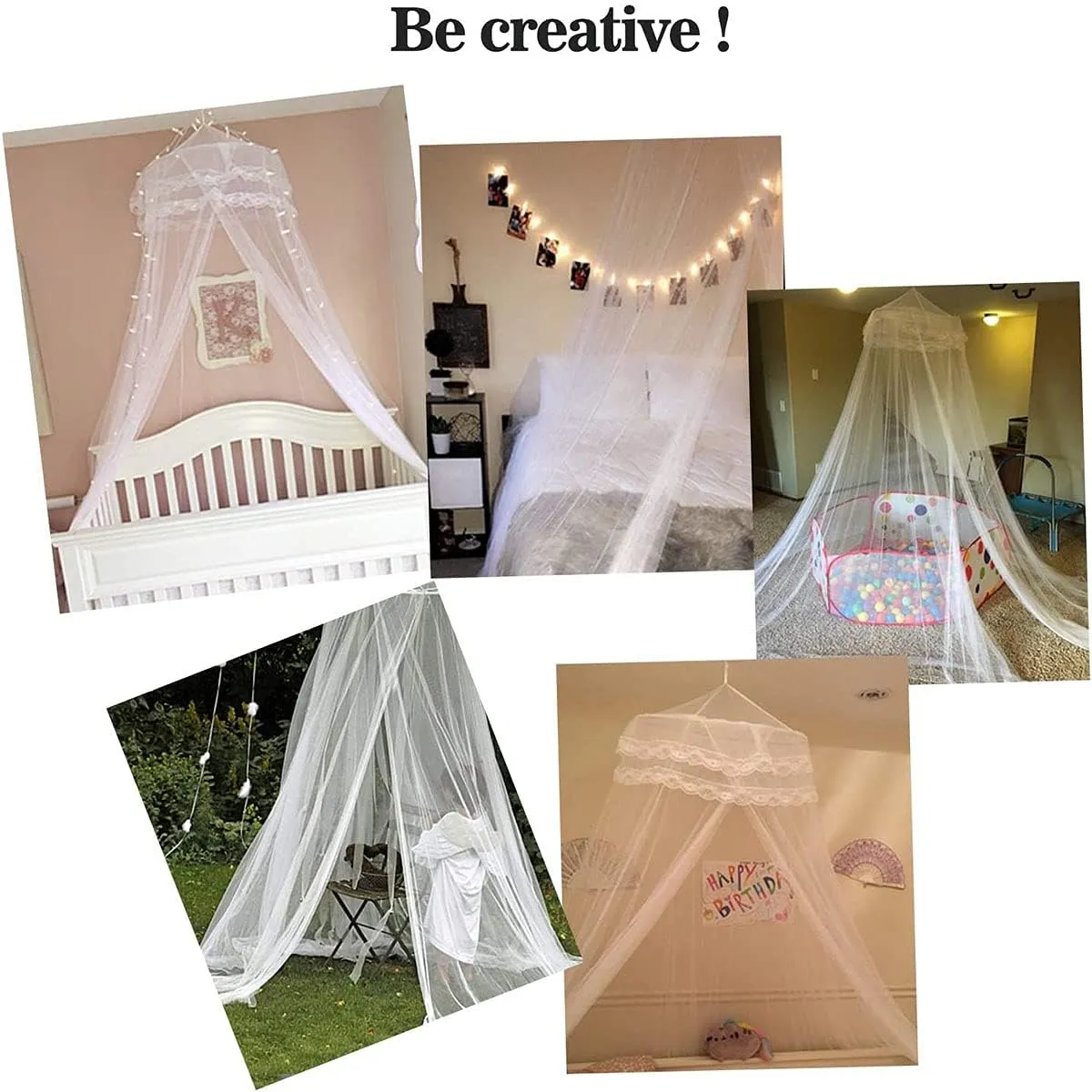 Mosquito Net, Bed Canopy for Double and Single Bed, Cots, Princess Dome Mosquito Mesh Curtain Bed Tent with Adhesive Hook Travel Bag 60x260x1100 cm,Purple
