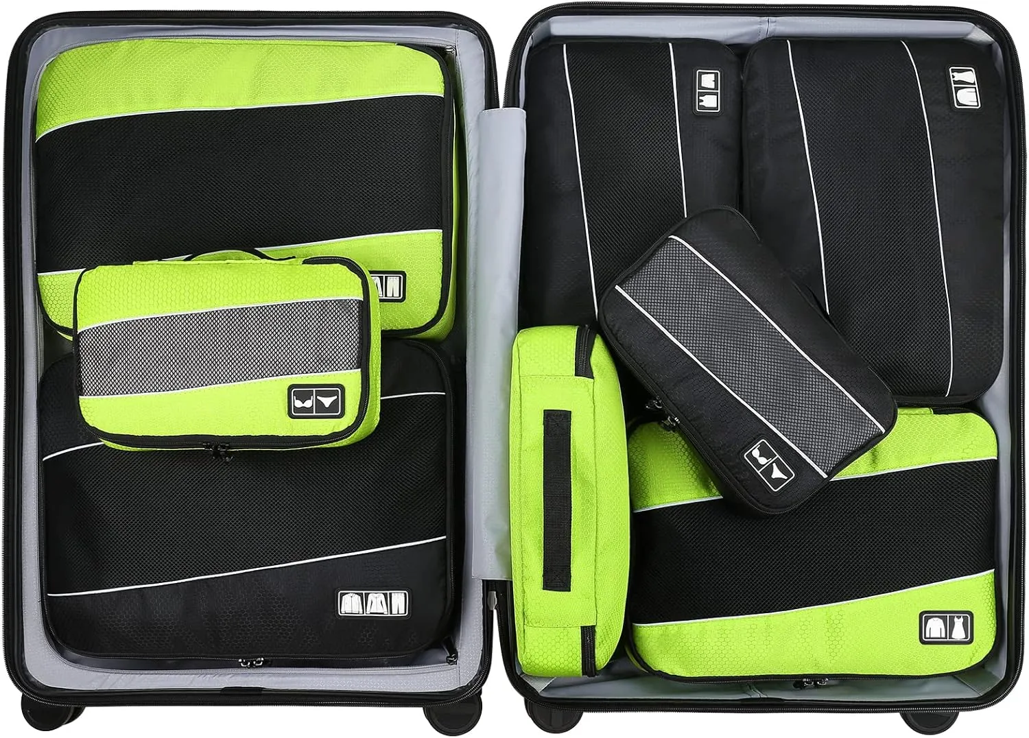 Mossio 8 Set Packing Cubes for Suitcase - Premium Quality Ultralight Travel Organizer for Carry On Luggage and Backpack