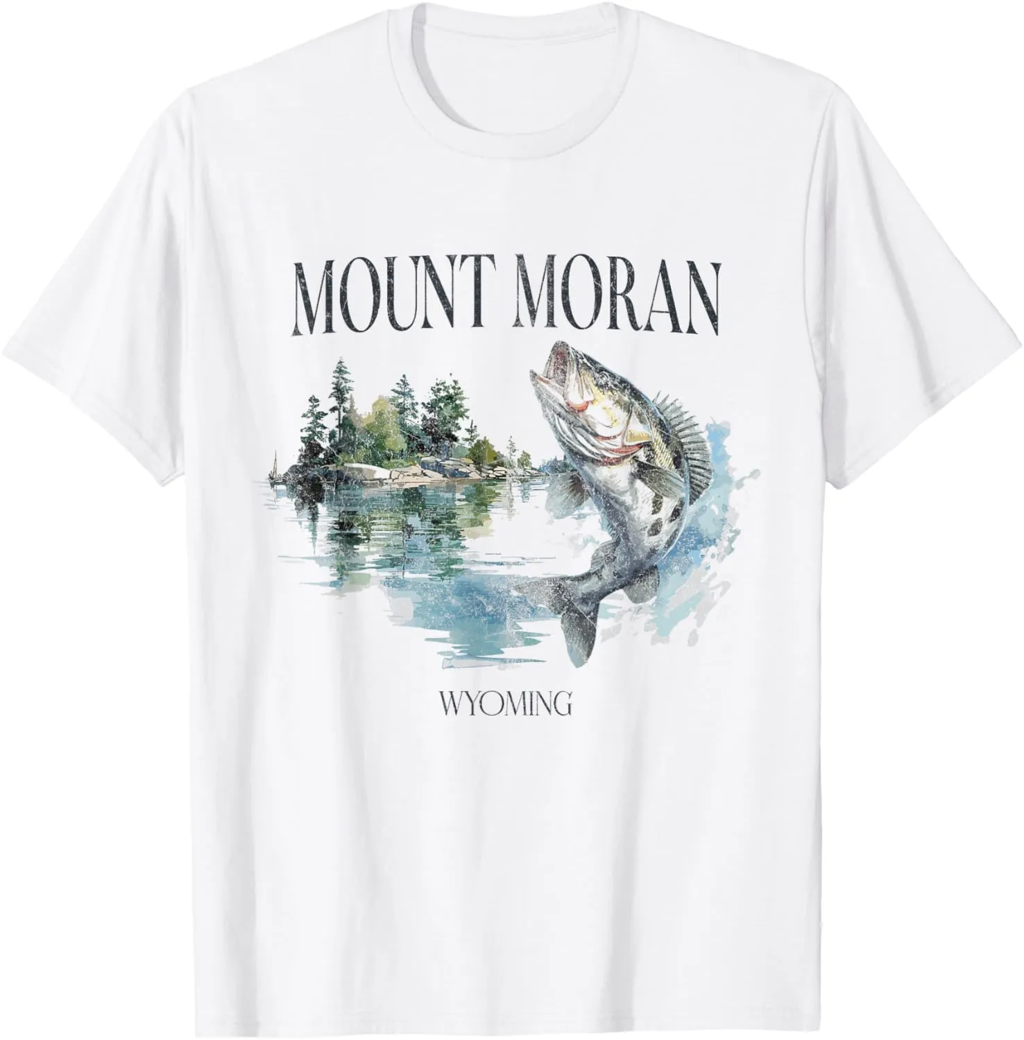 Mount Moran Mountains Wyoming Hiking Outdoors Vintage T-Shirt