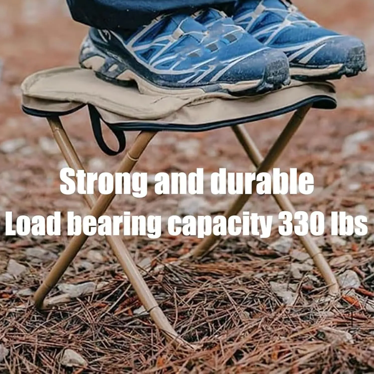 Mountaineering and Hiking Portable Stool (10.2 * 10.2 * 9.1 in),Outdoor Folding Camping Stool,Portable Camping Stool,Upgraded Foldable Design,Hold up to 330 Lbs,for Outdoor Travel,Beach (Red)