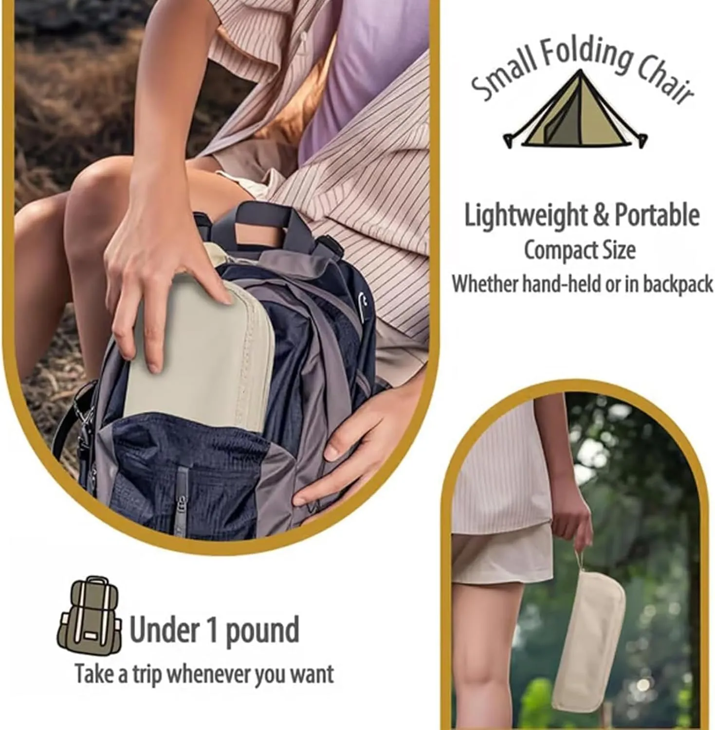 Mountaineering and Hiking Portable Stool (10.2 * 10.2 * 9.1 in),Outdoor Folding Camping Stool,Portable Camping Stool,Upgraded Foldable Design,Hold up to 330 Lbs,for Outdoor Travel,Beach (Red)