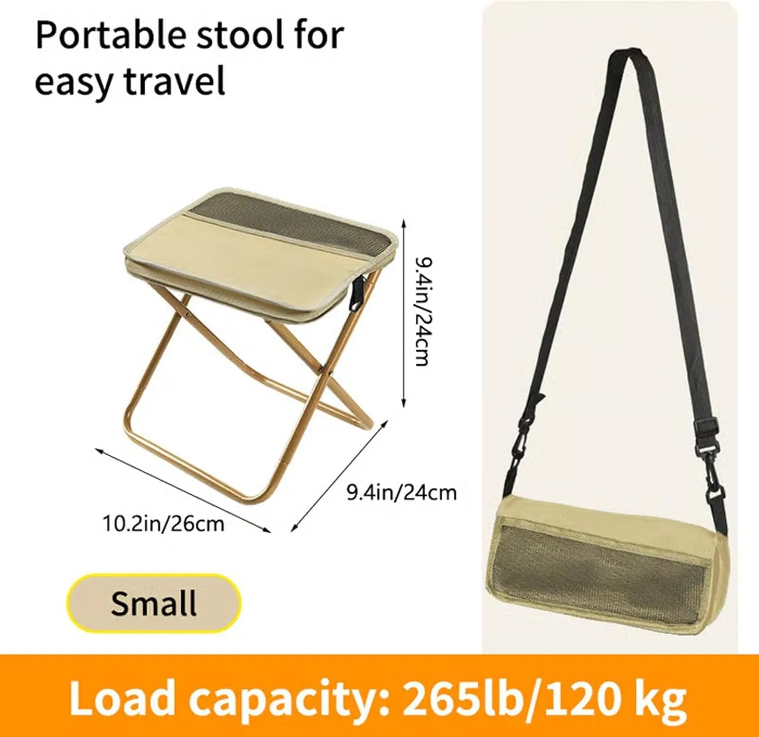 Mountaineering and Hiking Portable Stool,2025 New Ultra-Light Folding Stool, Foldable Stools with Carrying Bag, Ultralight Camping Stools for Hiking and Fishing Supports up to 265 Lbs (White, Large)
