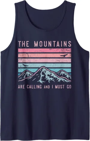 Mountains are Calling & I Must Go Retro Vintage 80s Mountain Tank Top