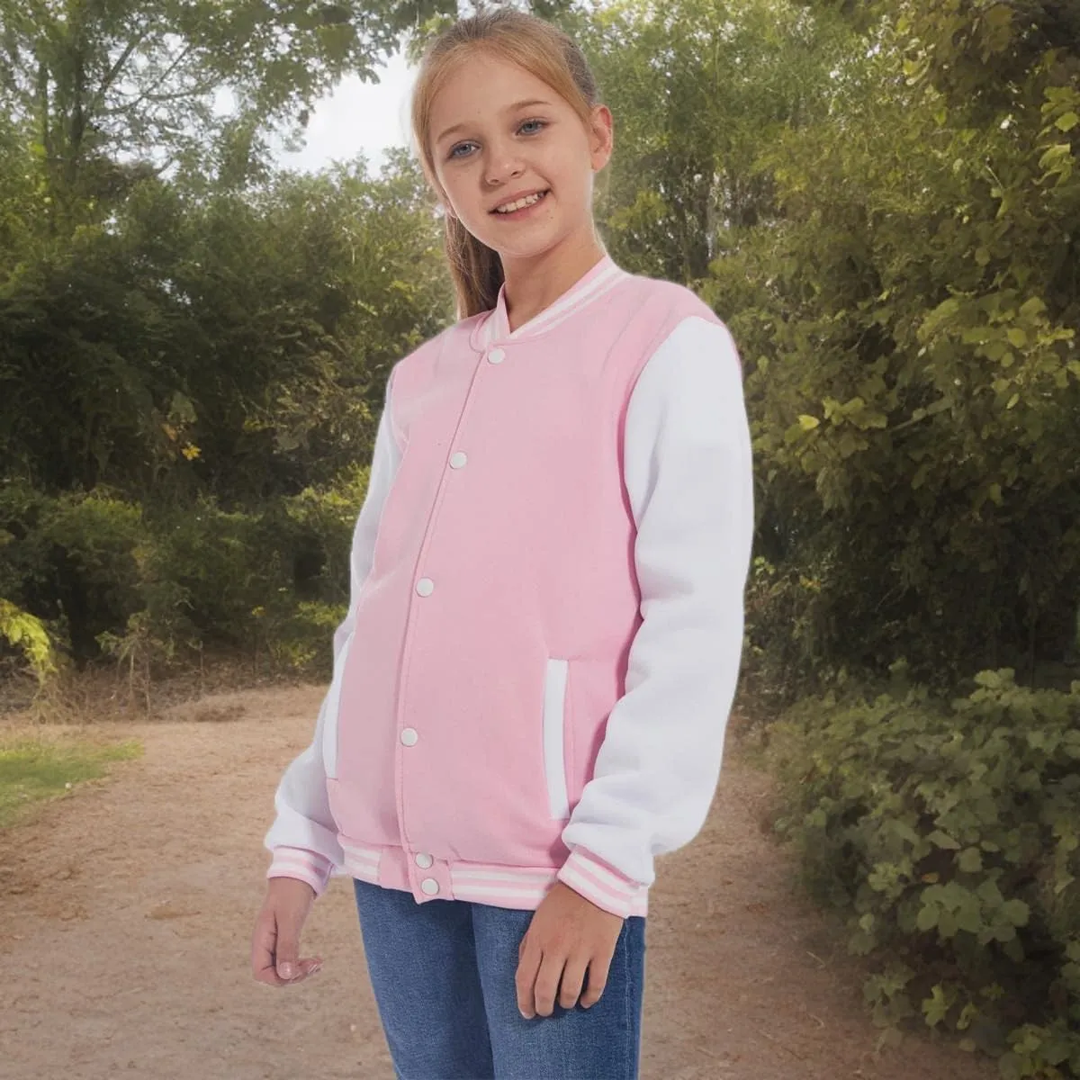 Mowbeat Kids Baseball Jacket Girls Bomber Jackets Boys Varsity Coats Top for Girl Sports Track Outerwear