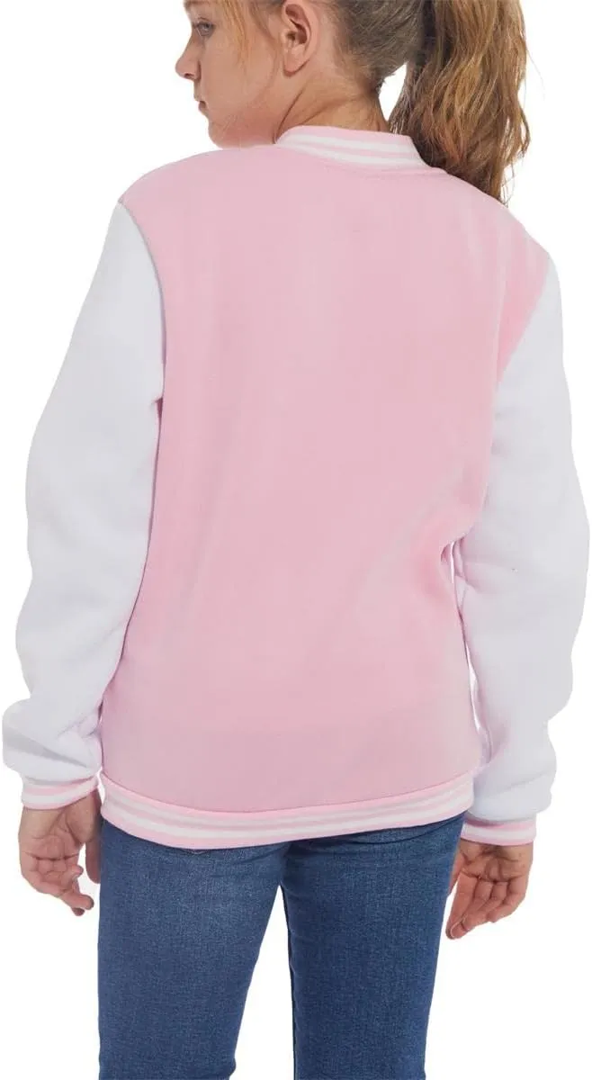 Mowbeat Kids Baseball Jacket Girls Bomber Jackets Boys Varsity Coats Top for Girl Sports Track Outerwear