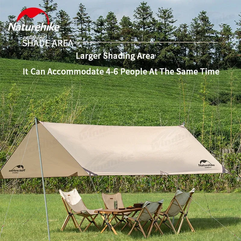 Naturehike GIRDER Series Sun Shelter Awning Canopy Tarp Tent in Classic Silver Coated & Double Sided Black Vinyl Glue   Silver Coating UV Sun Shade Tarp