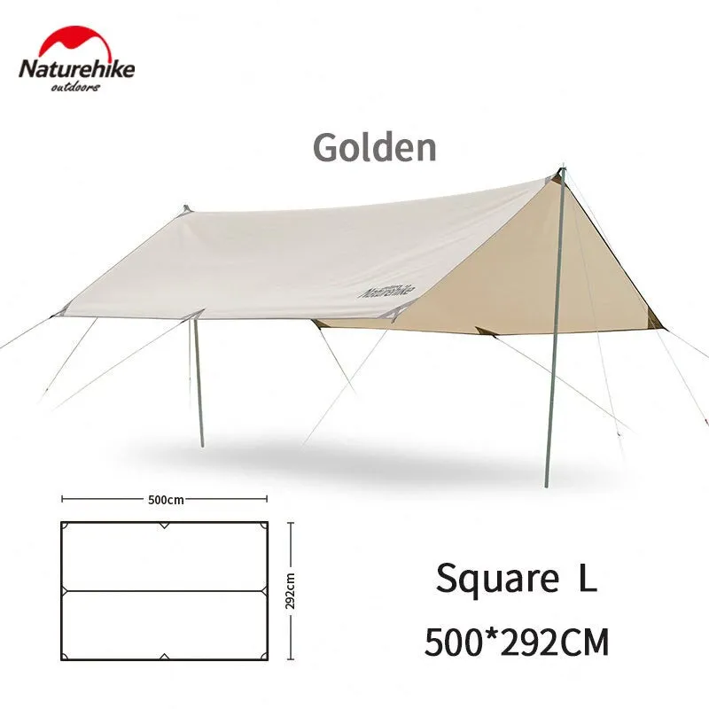 Naturehike GIRDER Series Sun Shelter Awning Canopy Tarp Tent in Classic Silver Coated & Double Sided Black Vinyl Glue   Silver Coating UV Sun Shade Tarp