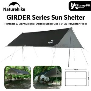 Naturehike GIRDER Series Sun Shelter Awning Canopy Tarp Tent in Classic Silver Coated & Double Sided Black Vinyl Glue   Silver Coating UV Sun Shade Tarp