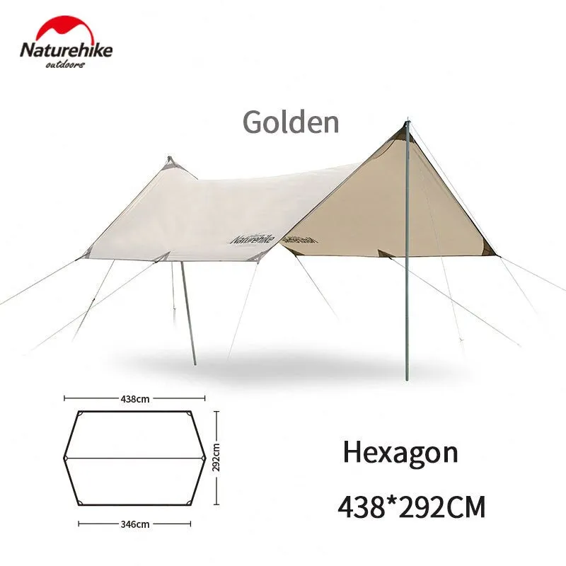 Naturehike GIRDER Series Sun Shelter Awning Canopy Tarp Tent in Classic Silver Coated & Double Sided Black Vinyl Glue   Silver Coating UV Sun Shade Tarp
