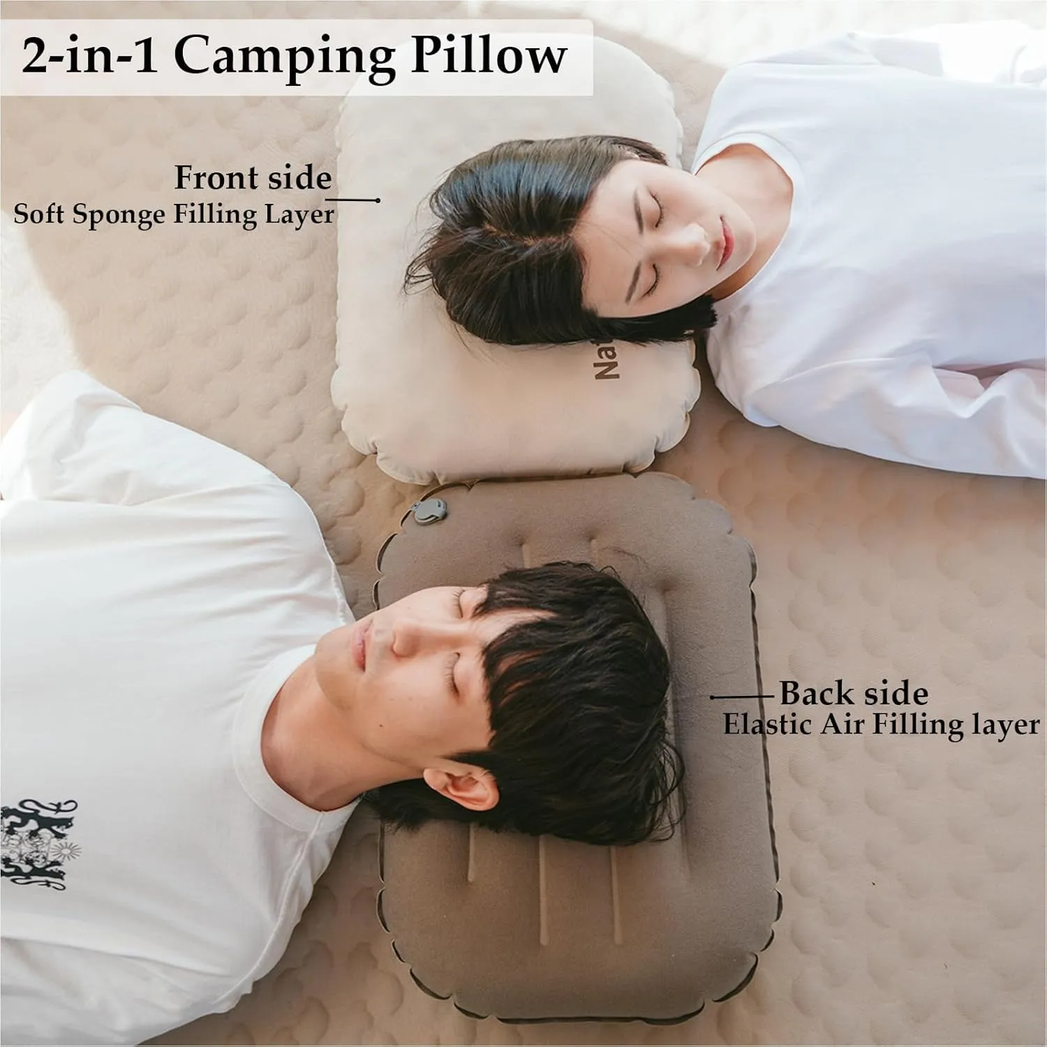 Naturehike Ultralight Inflatable Camping Pillow，Compact Washable Compressible Comfortable backpacking Pillows For Outdoor Travel Backpacking Beach Airplane Hammock (Standard-16.54 x 9.45 Inch)
