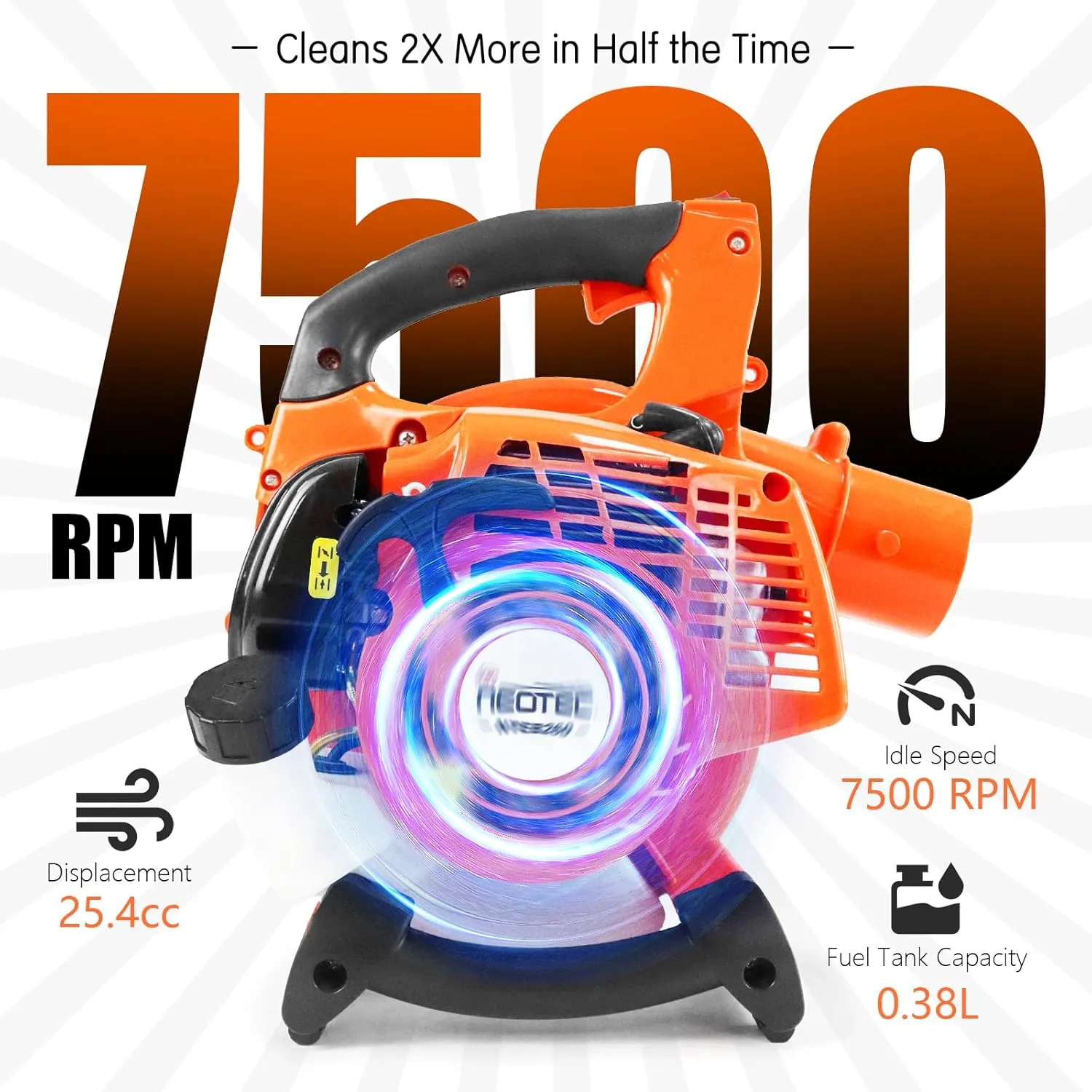 NEO-TEC Gas Leaf Blower-Handheld Light Gas Blower 25.4cc,432CFM,180MPH,2-Cycle,Ergonomic Harness System,Low Vibration and Cruise Control Powerful Gas Blowers for Lawn Yard Care-Gifts for Dad