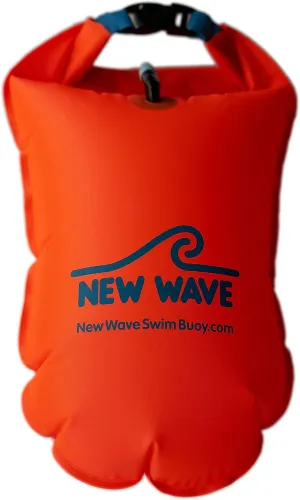 New Wave Swim Buoy for Open Water Swimmers and Triathletes - Light and Visible Float for Safe Training and Racing - Nylon TPU