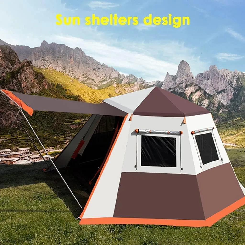 NIEH Pop Up Tent for 3 to 4 Person, Camping Outdoor Tent, Family Camping Tent with 360° Panoramic View, Ventilation, Waterproof Dome Tent for, Camping, Beach, and Outdoor