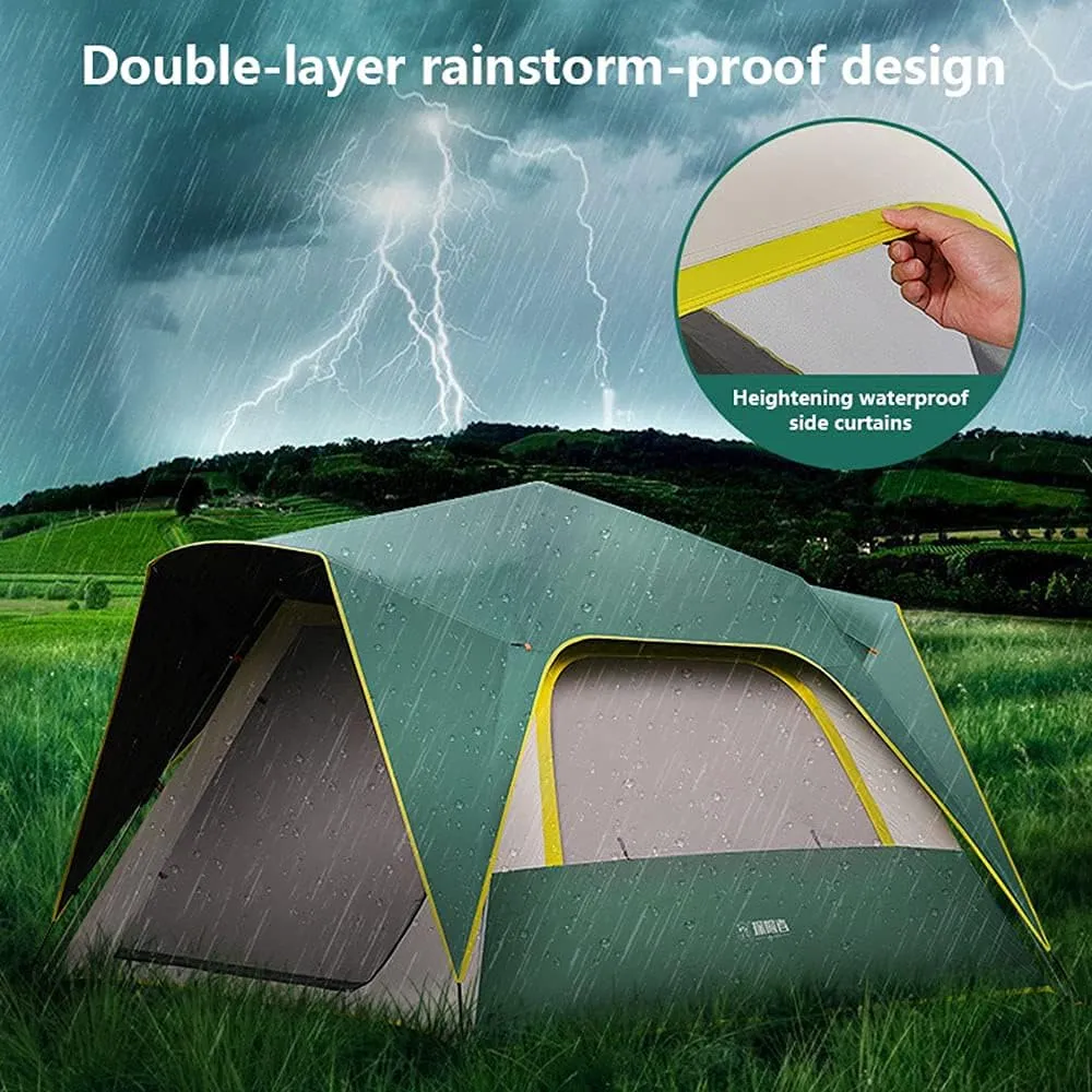 NIEH Tents Instant Pop Up Family Camping for 3-4,5-8 Persons, Dome Sun Shelter, Backpacking with Removable Rainfly,PU Fabric