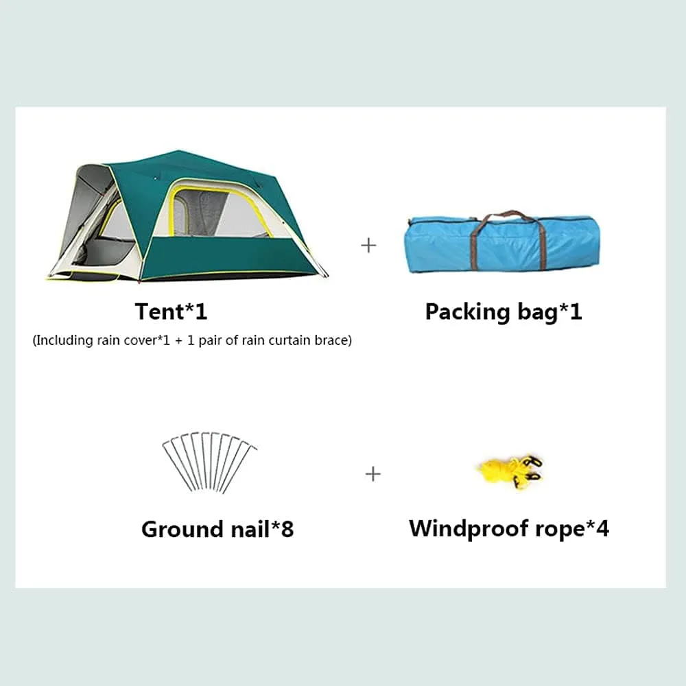 NIEH Tents Instant Pop Up Family Camping for 3-4,5-8 Persons, Dome Sun Shelter, Backpacking with Removable Rainfly,PU Fabric