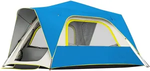 NIEH Tents Instant Pop Up Family Camping for 3-4,5-8 Persons, Dome Sun Shelter, Backpacking with Removable Rainfly,PU Fabric