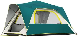 NIEH Tents Instant Pop Up Family Camping for 3-4,5-8 Persons, Dome Sun Shelter, Backpacking with Removable Rainfly,PU Fabric