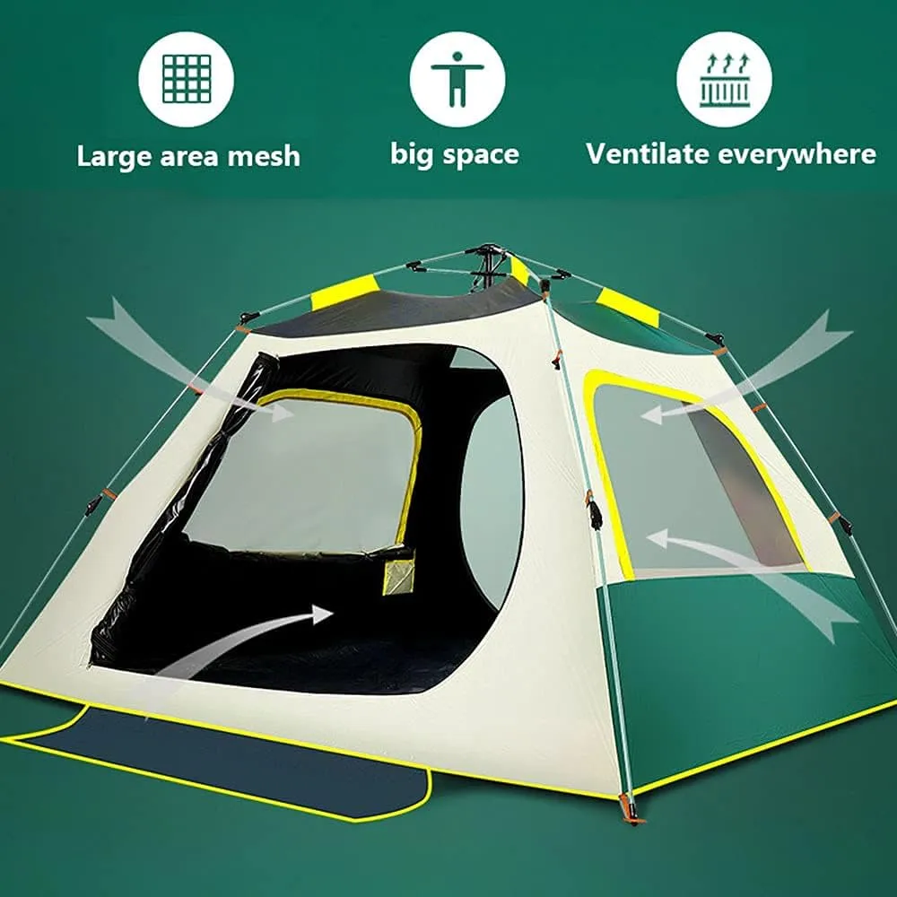 NIEH Tents Instant Pop Up Family Camping for 3-4,5-8 Persons, Dome Sun Shelter, Backpacking with Removable Rainfly,PU Fabric