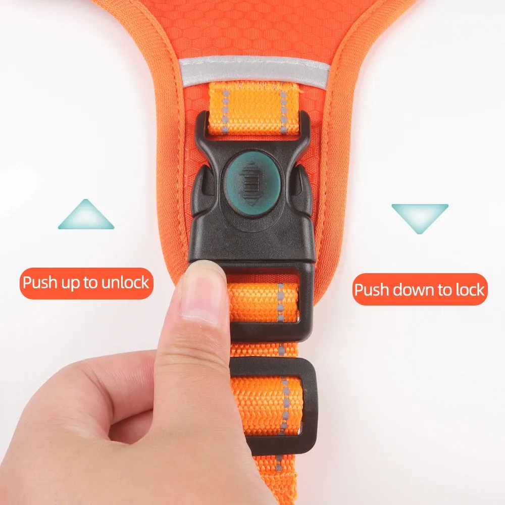 No Pull Large Dog Harness Adjustable Reflective Vest